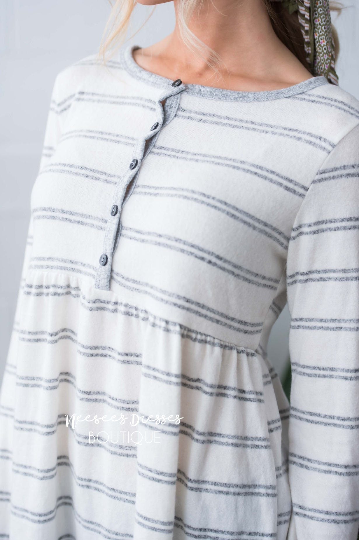 Casual Striped Button Front Top