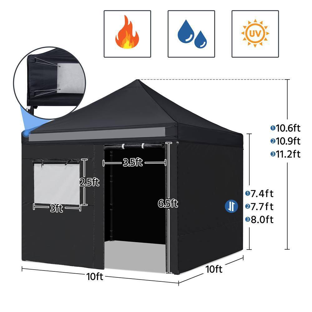 Yaheetech 10 ft. x 10 ft. Pop-up Tent Waterproof with 4 Removable Sidewall Panels DYgp410001