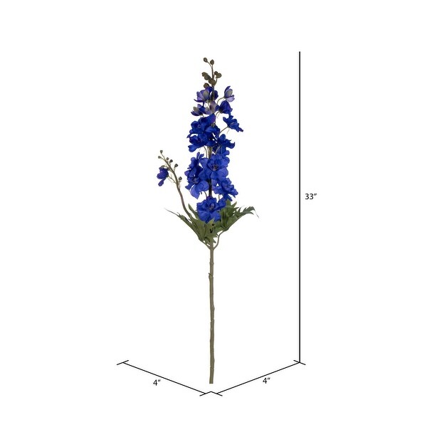 Vickerman 33 Artificial Cobalt Larkspur Spray. 3 Stems In A Bag.