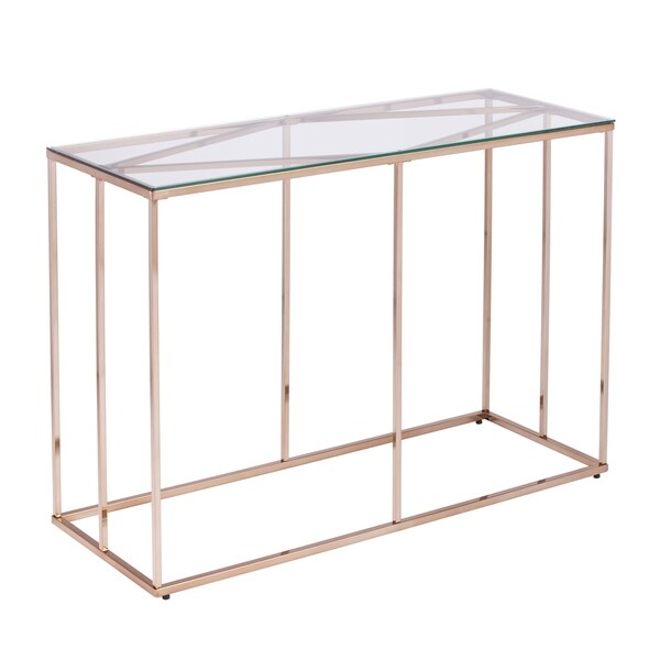 SEI Furniture Nindel Contemporary Champagne Metal Console Table