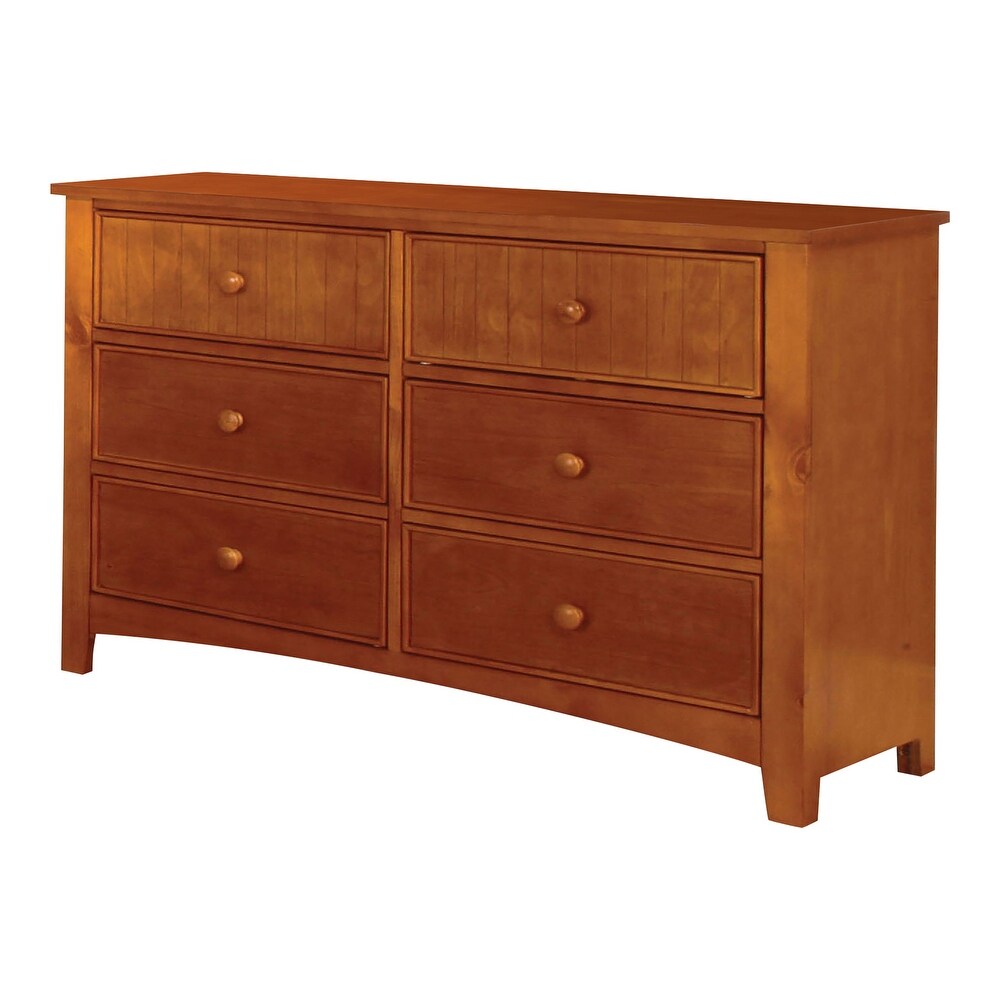 Deer Transitional 48 inch Wide Solid Wood 6 Drawer Dresser by Furniture of America