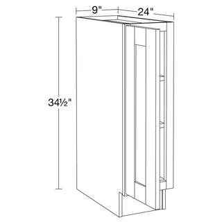 Contractor Express Cabinets Arlington Vessel Blue Plywood Shaker Stock Assembled Base Kitchen Cabinet FH Soft Close Left 9 in. x 34.5 in. x 24 in. B09FHL-XVB