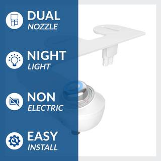 BIO BIDET Slim Glow Non-Electric Bidet Attachment System in White SlimGlow