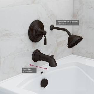 KOHLER Worth Single-Handle 3-Spray Tub and Shower Faucet in Oil Rubbed Bronze (Valve Included) K-R76258-4E-2BZ