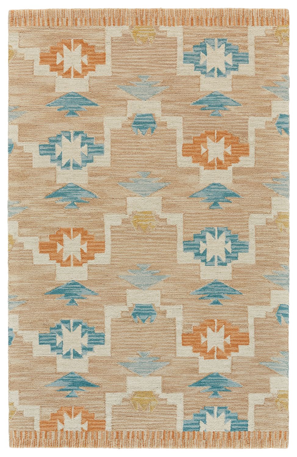 Fariza Hand Tufted Tan and Blue Rug by BD Fine