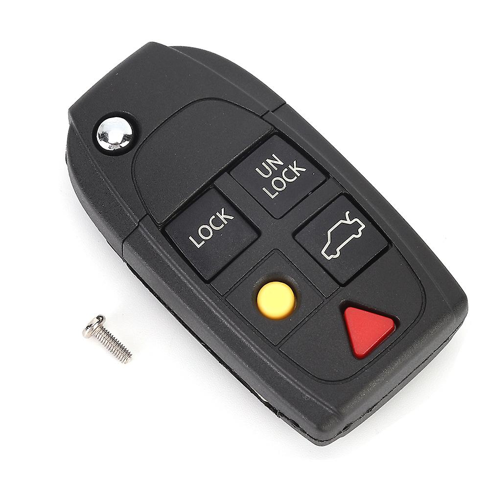 5 Buttons Folding Flip Car Key Case Shell Replacement Fit For S60 S80 V70 Xc70 Xc90