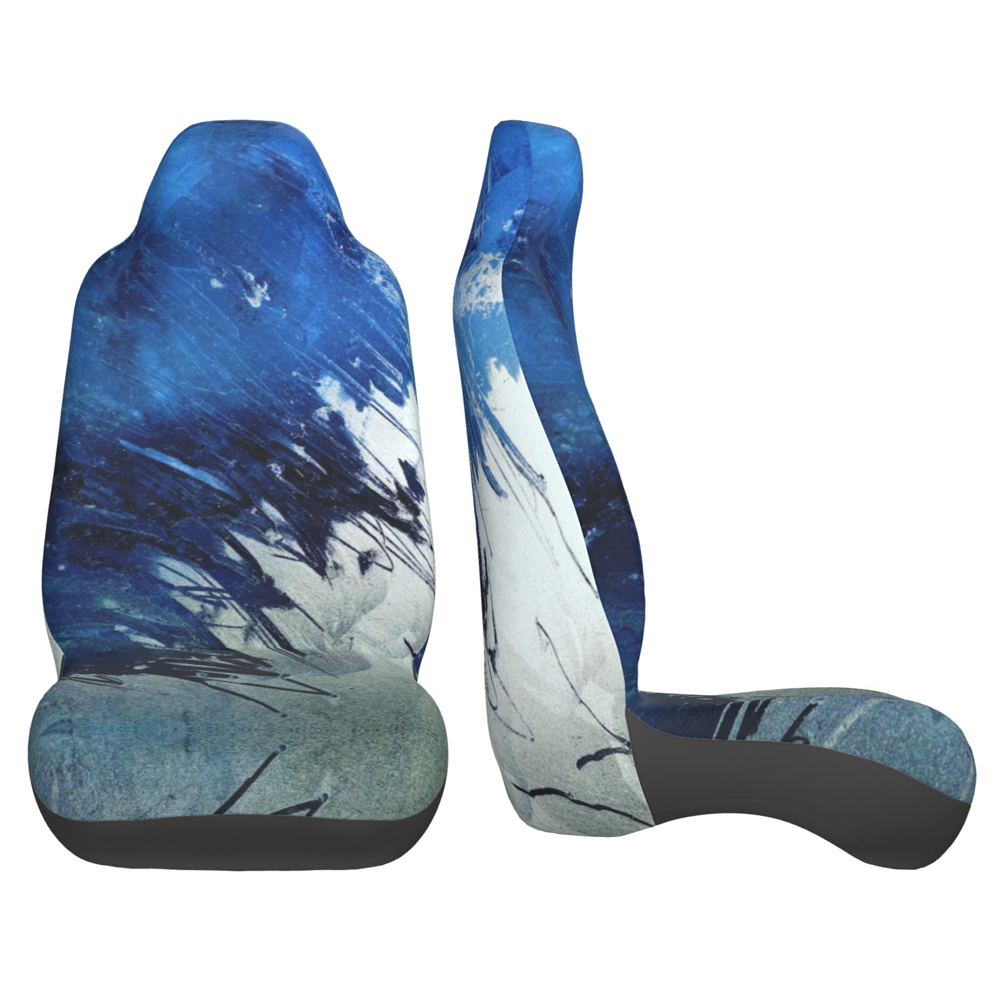 ZICANCN Car Seat Cover Blue Abstract Ink Car Front Seat Covers Protectors ， Automotive Seat Covers for Cars Trucks Suv