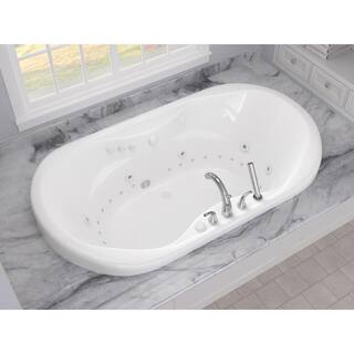 Universal Tubs Ruby Waterfall 5.9 ft. Rectangular Drop-in Whirlpool and Air Bath Tub in White HD4170IFDR