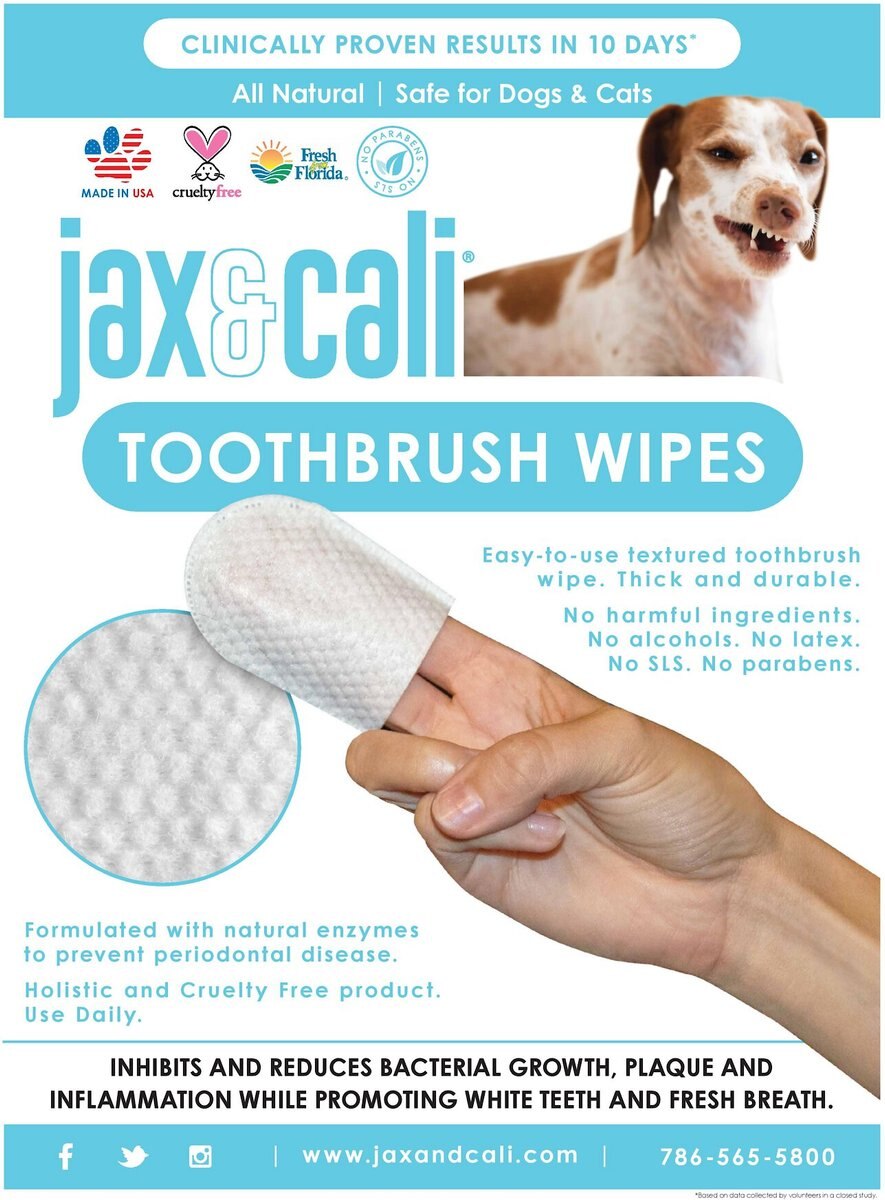 Jax and Cali Dog and Cat Dental Wipes