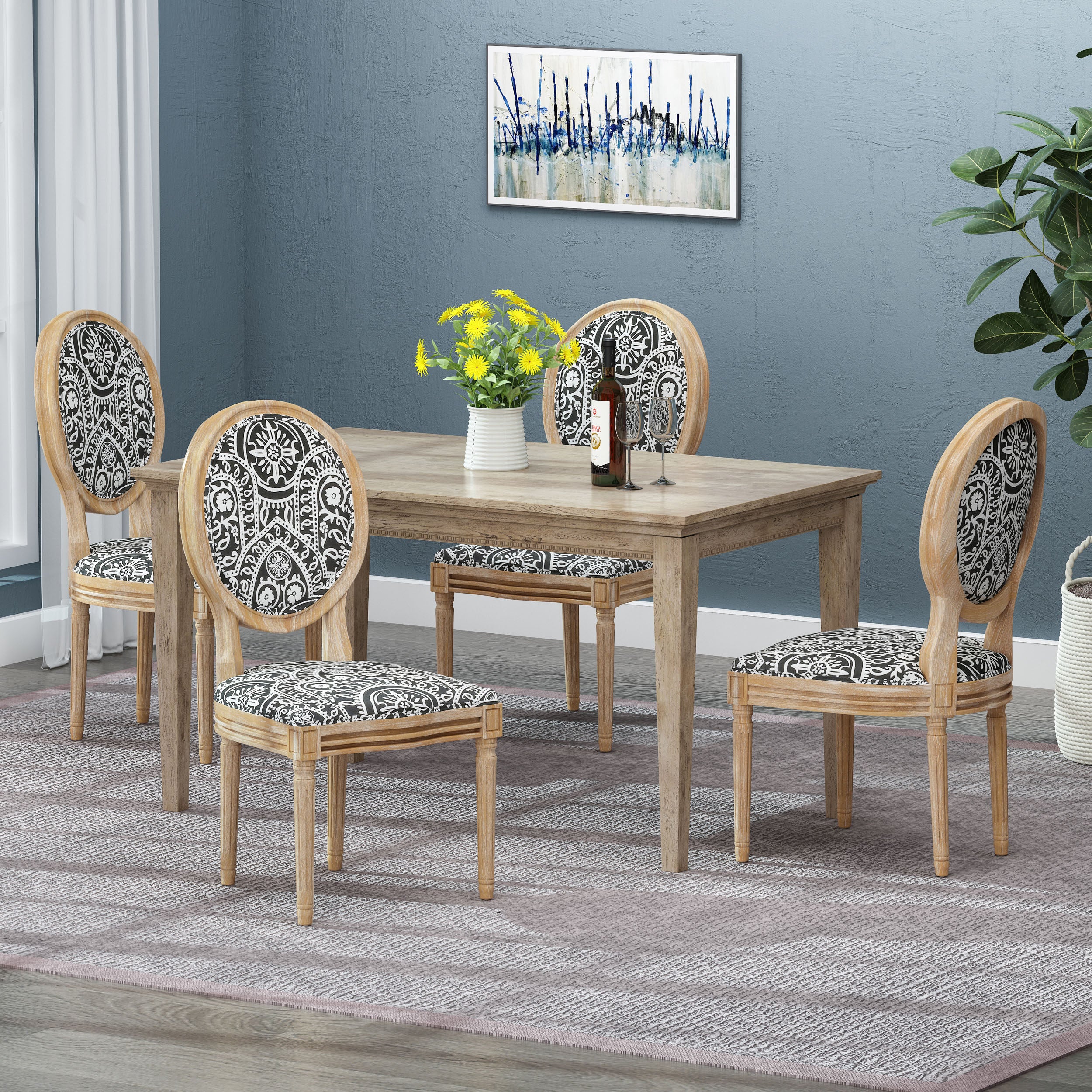 Lariya French Country Dining Chairs (Set of 4)