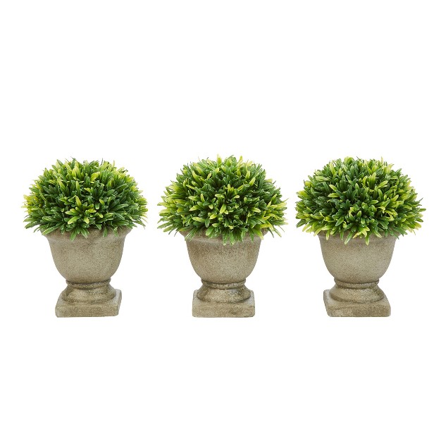 Nature Spring Set Of 3 Potted Faux Grass Plants