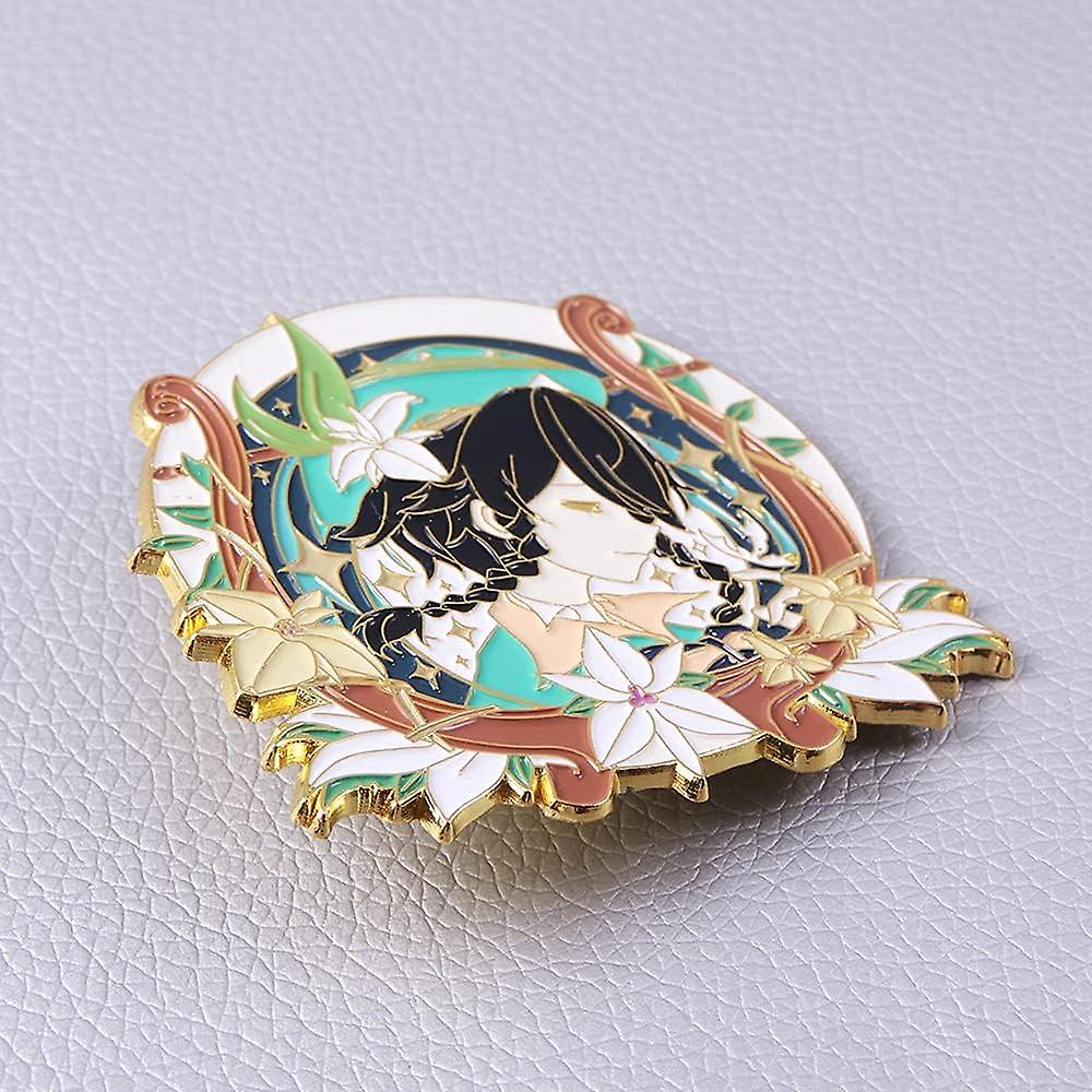 Genshin Impact Hutao Brooch Pin - Hutao Characters Cosplay Enamel Brooch Lapel Pin - Gift For Fans， Women And Girls Venti A -