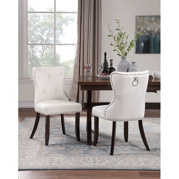 Set of 2 Dining Chair Tufted Armless Chair Upholstered Accent Chair