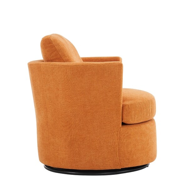 Swivel Barrel Chair，Comfy Round Accent Sofa Chair for Living Room，360 Degree Swivel Barrel Club Chair