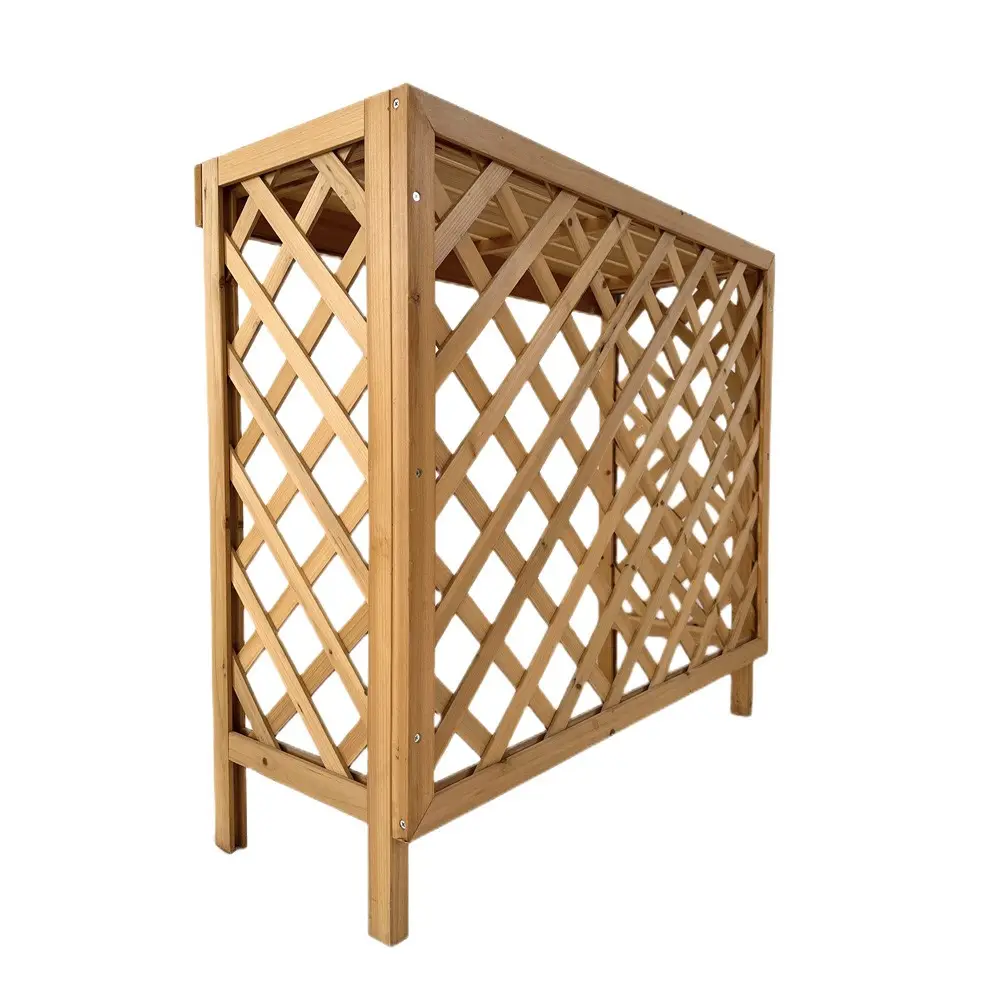 Factory direct supply decorative air conditioner cover wooden outdoor lattice air conditioner cover