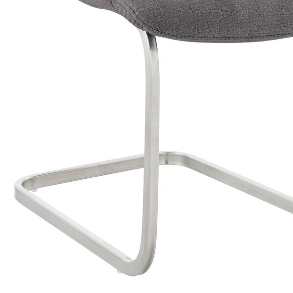 Pacific Modern Metal and Grey Upholstered Dining Chairs - Set of 2