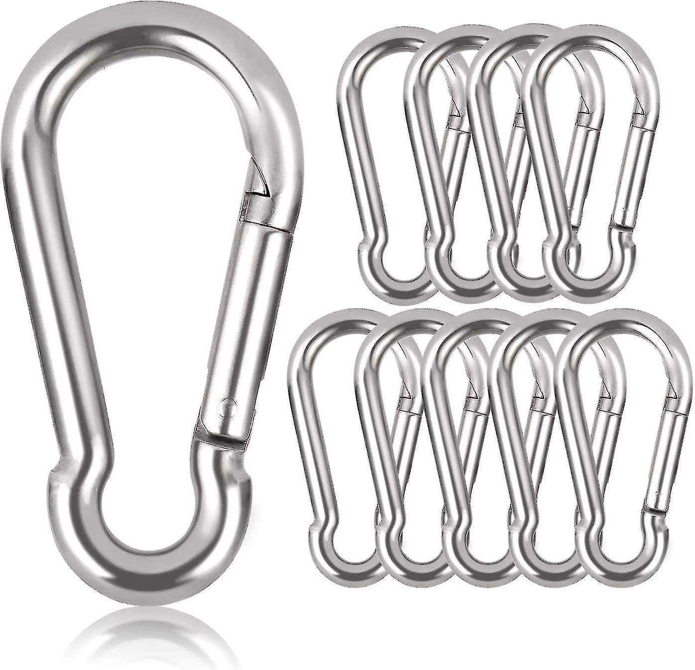 Set Of 10 Key Carabiners， 80 Mm X 8 Mm， Maximum Load: 250 Kg