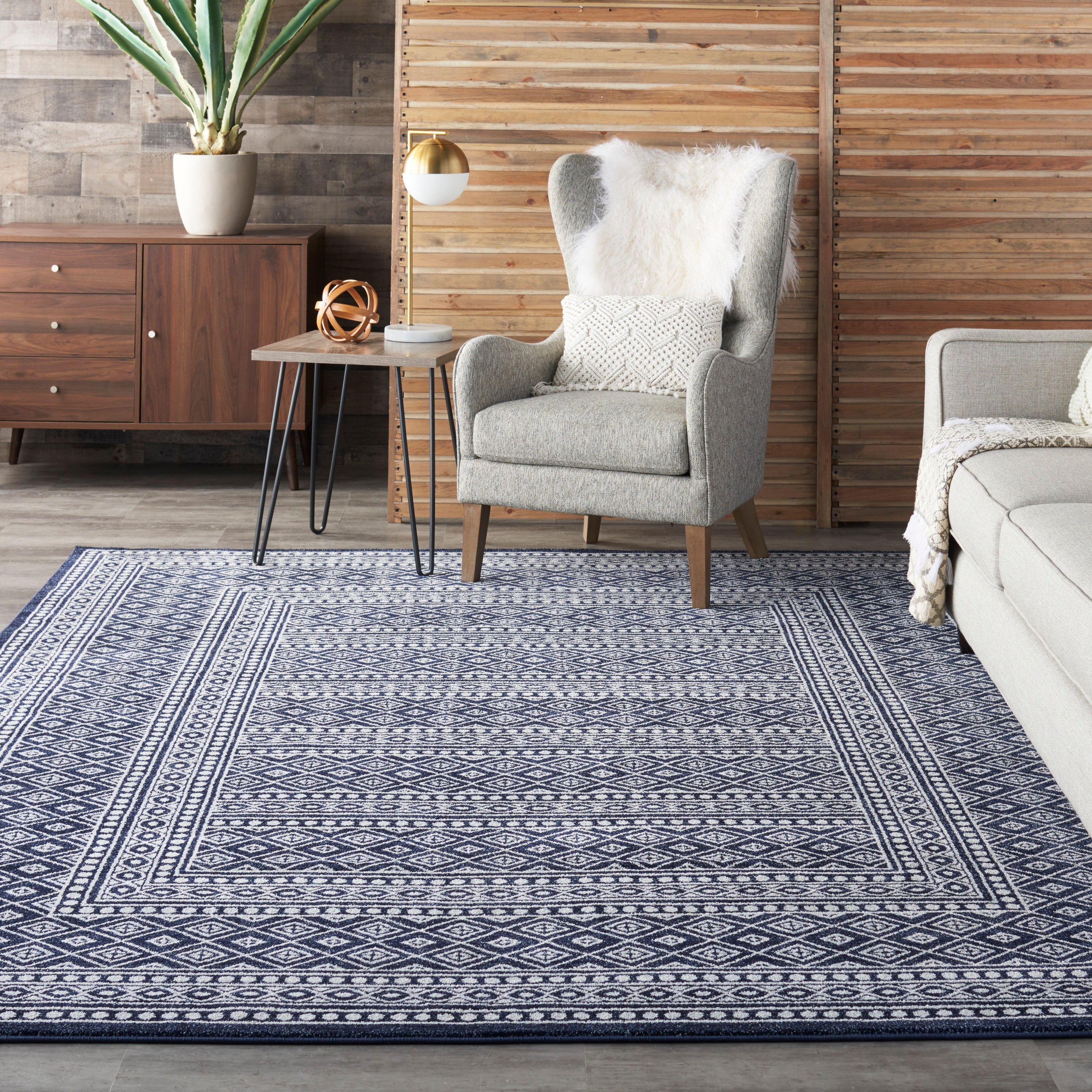 Palermo Navy/Grey Rug