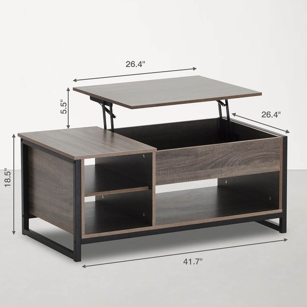 Homall Wood Lift Top Coffee Table with Adjustable Storage Shelf