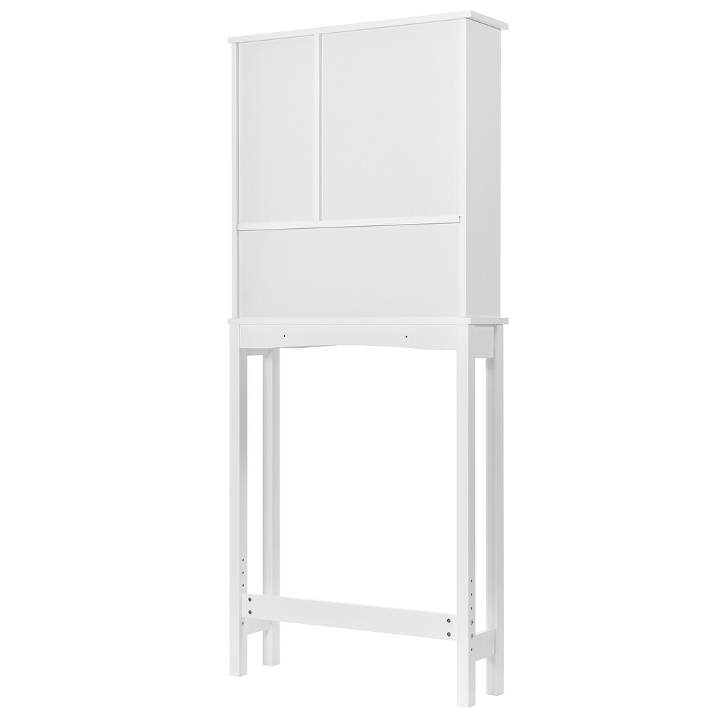 White Over The Toilet Shelf Bathroom Storage Cabinet Space Saver with Adjustable Shelf