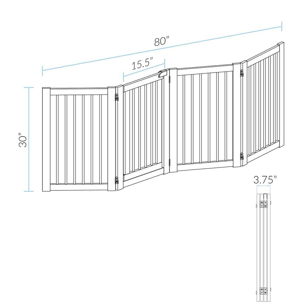 American Trails Espresso Freestanding Pet Gate with Door 600-54