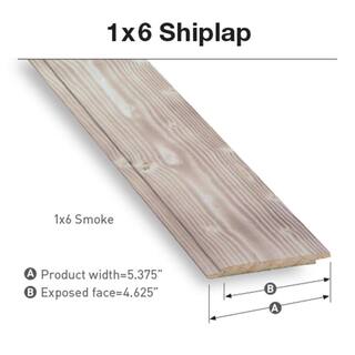 UFP-Edge 1 in. x 6 in. x 6 ft. Charred Wood Smoke White Pine Shiplap Board (4-pack) 334169