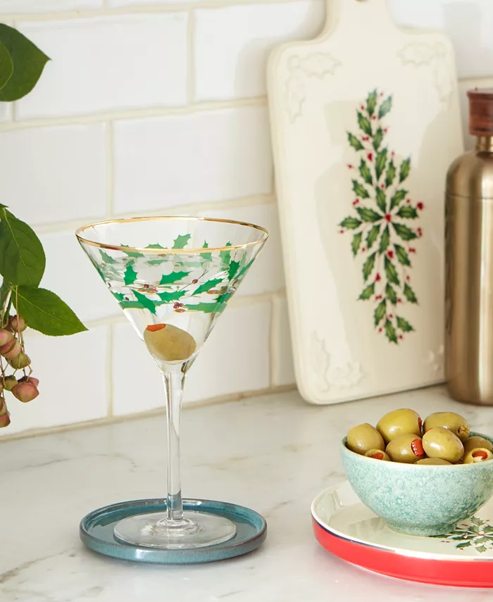 Lenox Holiday Decal Martini Glass Set of 4