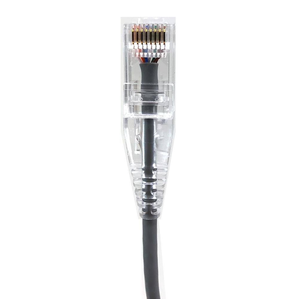 Micro Connectors Inc 3 ft. 28AWG Ultra Slim CAT 6 Patch Cables Gray (5 per Box) E08-003-SL5