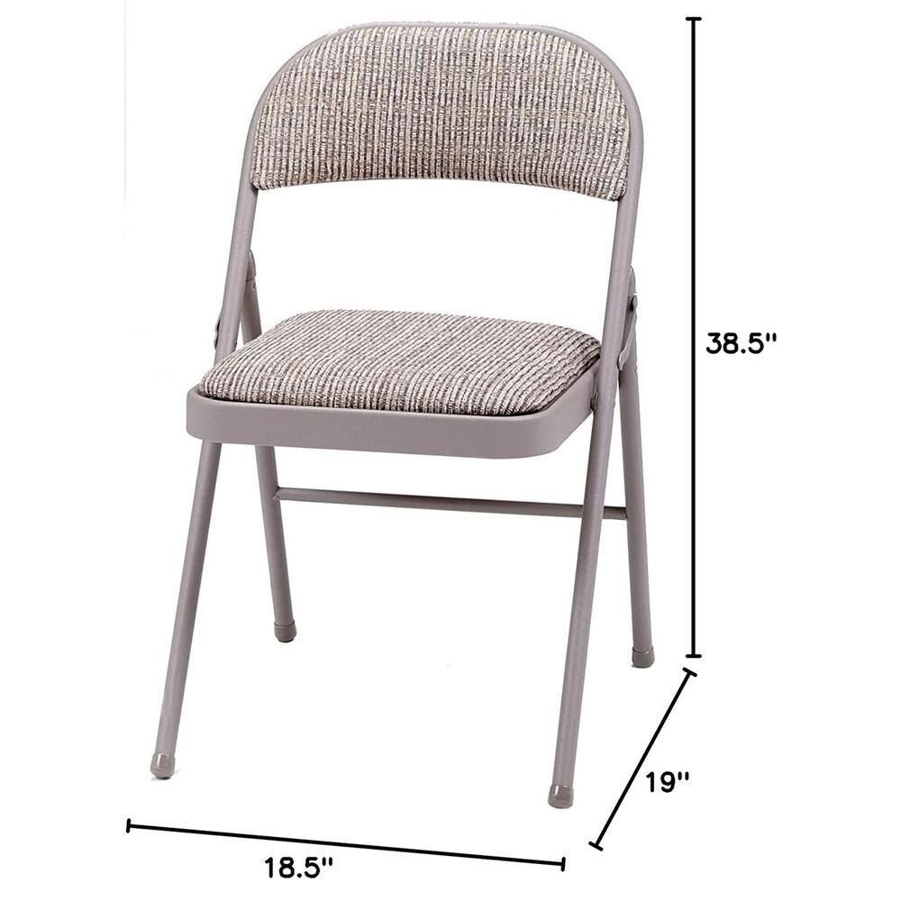 Gray Sudden Comfort Deluxe Metal Padded Folding Chair (4-Chairs) 037.25.3S4