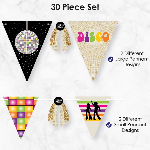 Big Dot Of Happiness 70 x27 s Disco Diy 1970s Disco Fever Party Pennant Garland Decoration Triangle Banner 30 Pieces