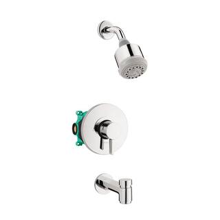 Hansgrohe Clubmaster Pressure Balance TubShower Set with Rough 2.5 GPM in Chrome 04906000