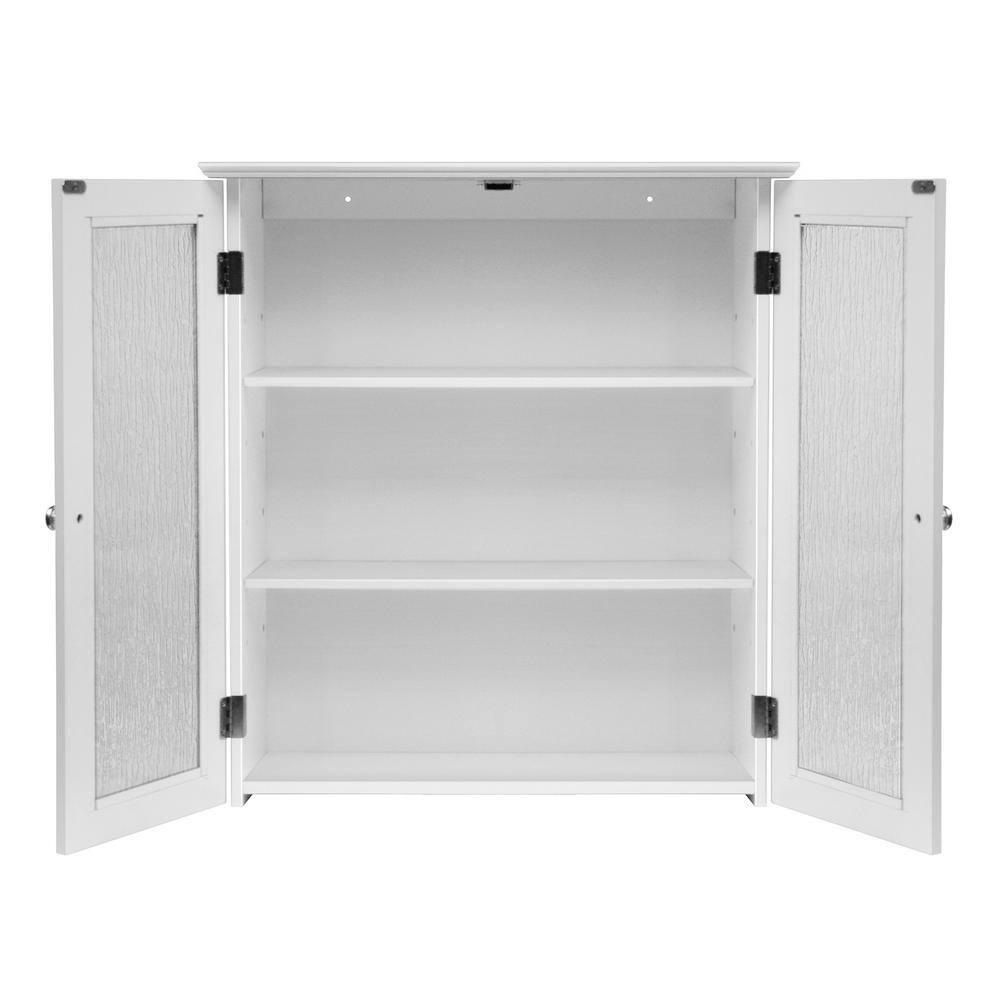 Teamson Home Connor 22 in. W Wall Cabinet with 2 Glass Doors in White ELG-581