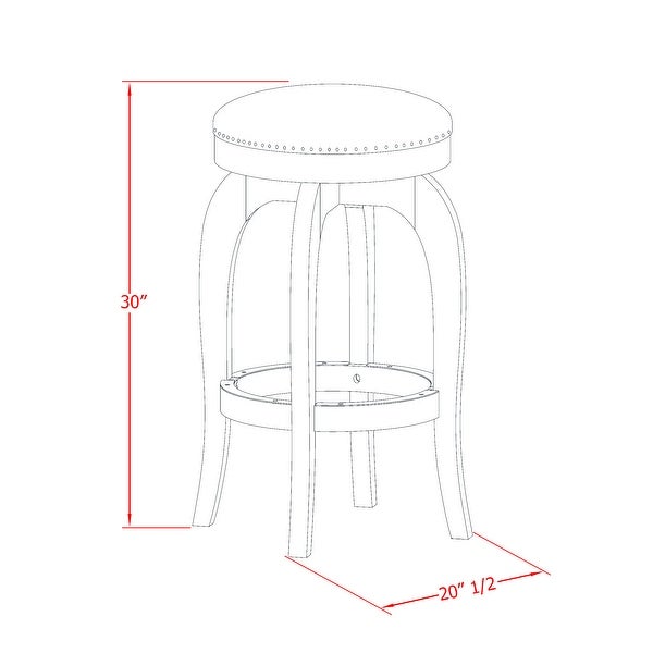 Bedford Swivel Backless Barstool 30'' Seat Height With Leg And Pu Leather Roast (Color Options Available)