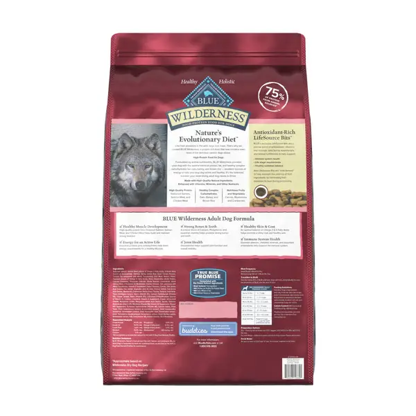 Blue Buffalo Wilderness 28 lb Salmon High Protein Adult Dry Dog Food plus Wholesome Grains