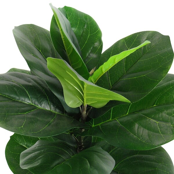 3.5ft Deluxe Artificial Fiddle Leaf Fig Tree Real Touch Plant in Black Pot