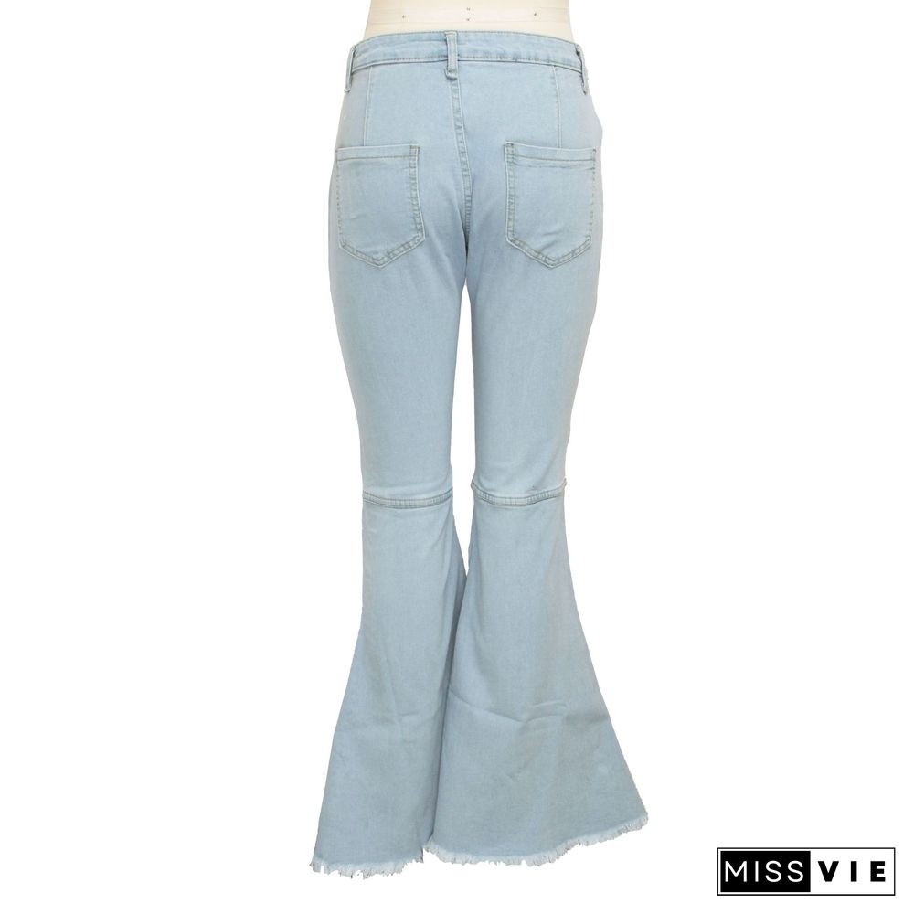 High Waist Stretch Plus Size Flare Jeans Pants