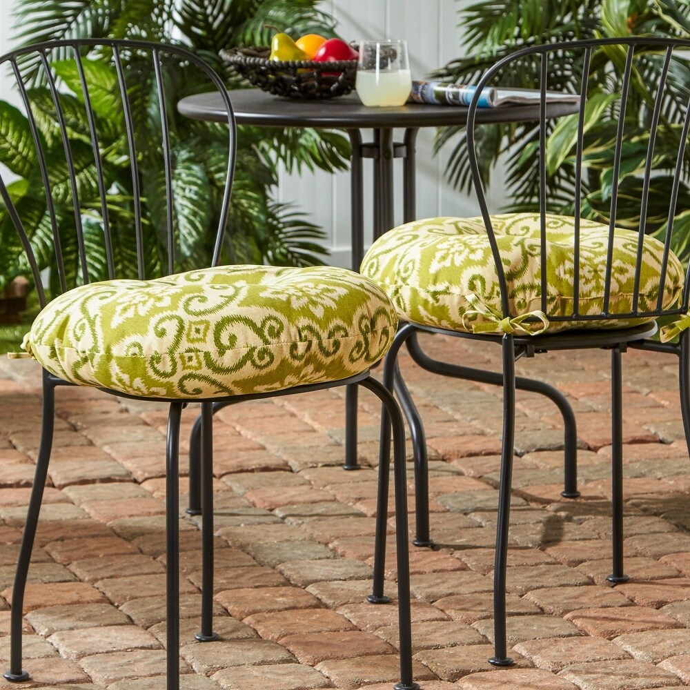 Eastport 18 inch Round Outdoor Bistro Chair Cushion (Set of 2) by Havenside Home   18w x 18l