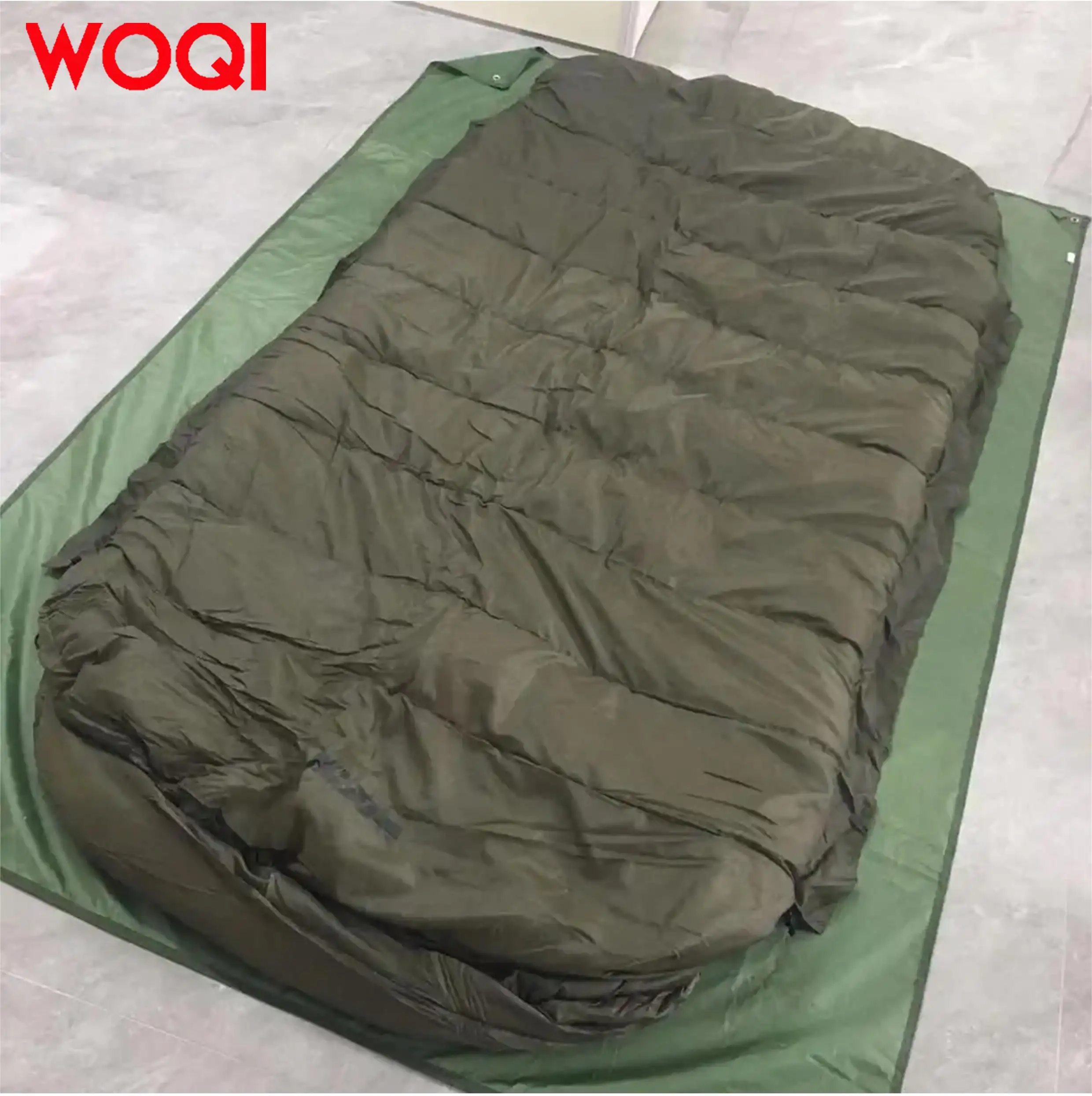 WOQIi Customized Cold Weather Double Single Size Silk Cotton Envelop Bed Sleeping Bag For Camping