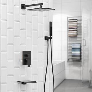 FLG Single-Handle 1-Spray 10 Inch Tub and Shower Faucet with Hand Shower and Tub Spout (Valve Included) in Oil Rubbed Bronze LE-0180-ORB-10