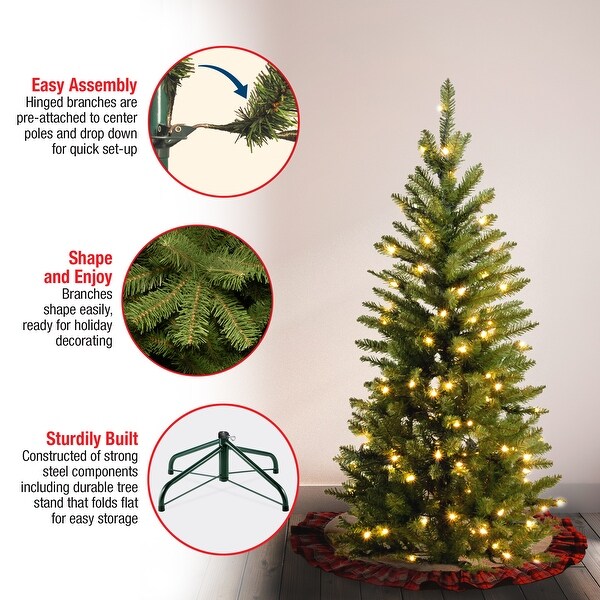 National Tree Company 3 ft. Kingswood Fir Pencil Tree with Clear Lights