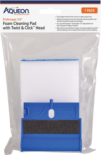 Aqueon ProScraper 3.0 Foam Cleaning Pad with Twist and Click Head