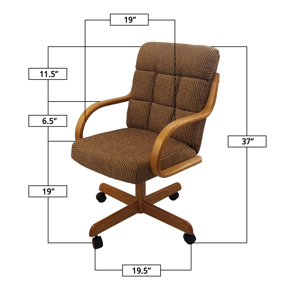 Caster Chair Company C118 Arlington Swivel Tilt Caster Arm Chair Caramel Tweed Fabric