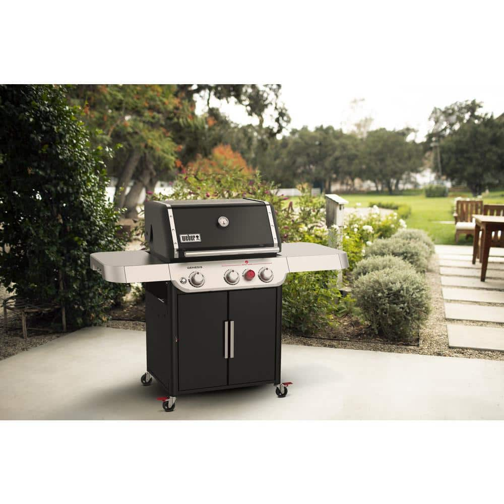 Weber Genesis E-325s 3-Burner Propane Gas Grill in Black with Built-In Thermometer 35310001