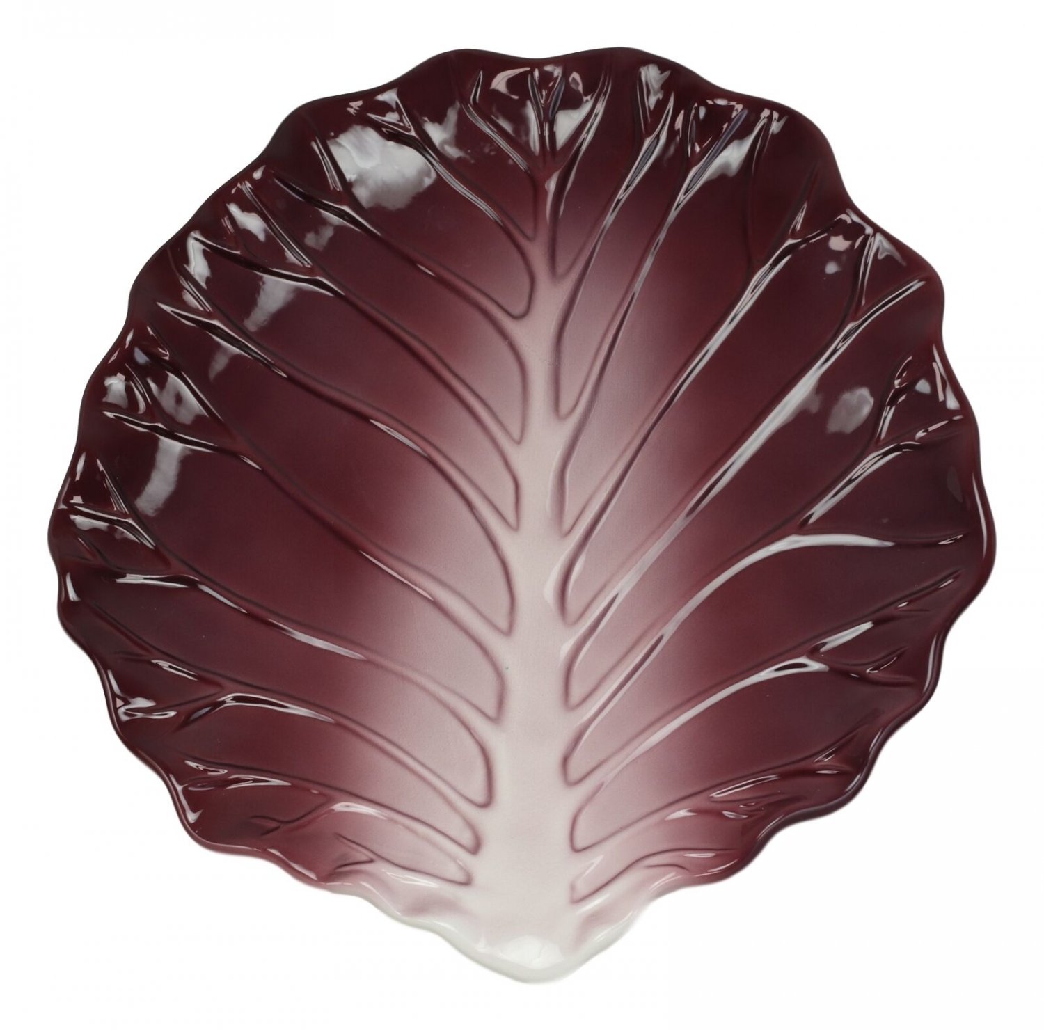 1 (12L) Gourmet Kitchen Ceramic Fresh Red Cabbage Shaped Dinner Serving Plate EBR02