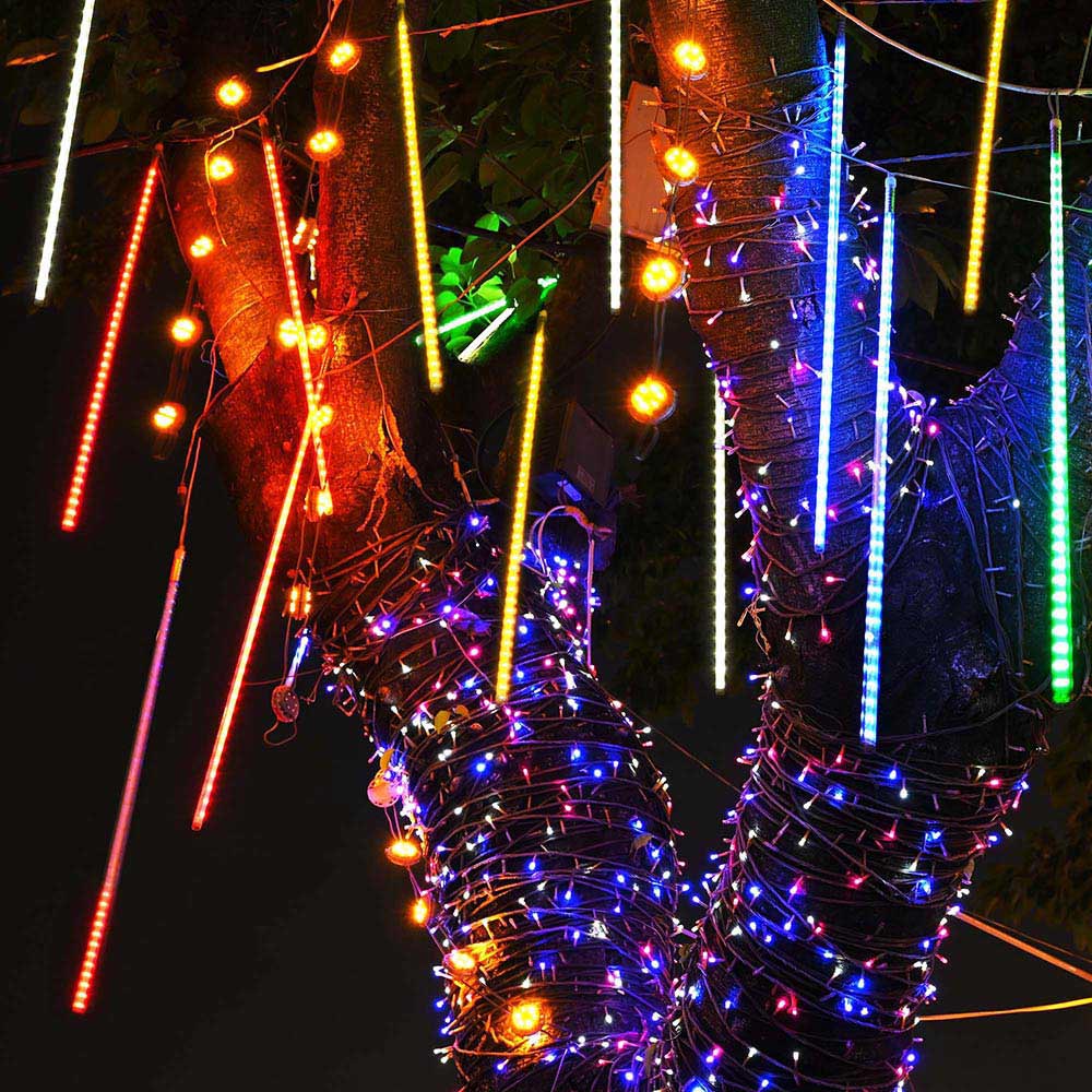 Yescom Christmas Lights Meteor Shower Lights RGB 10Tubes 19