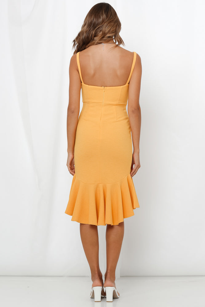 Hard To Be Cool Midi Dress Yellow