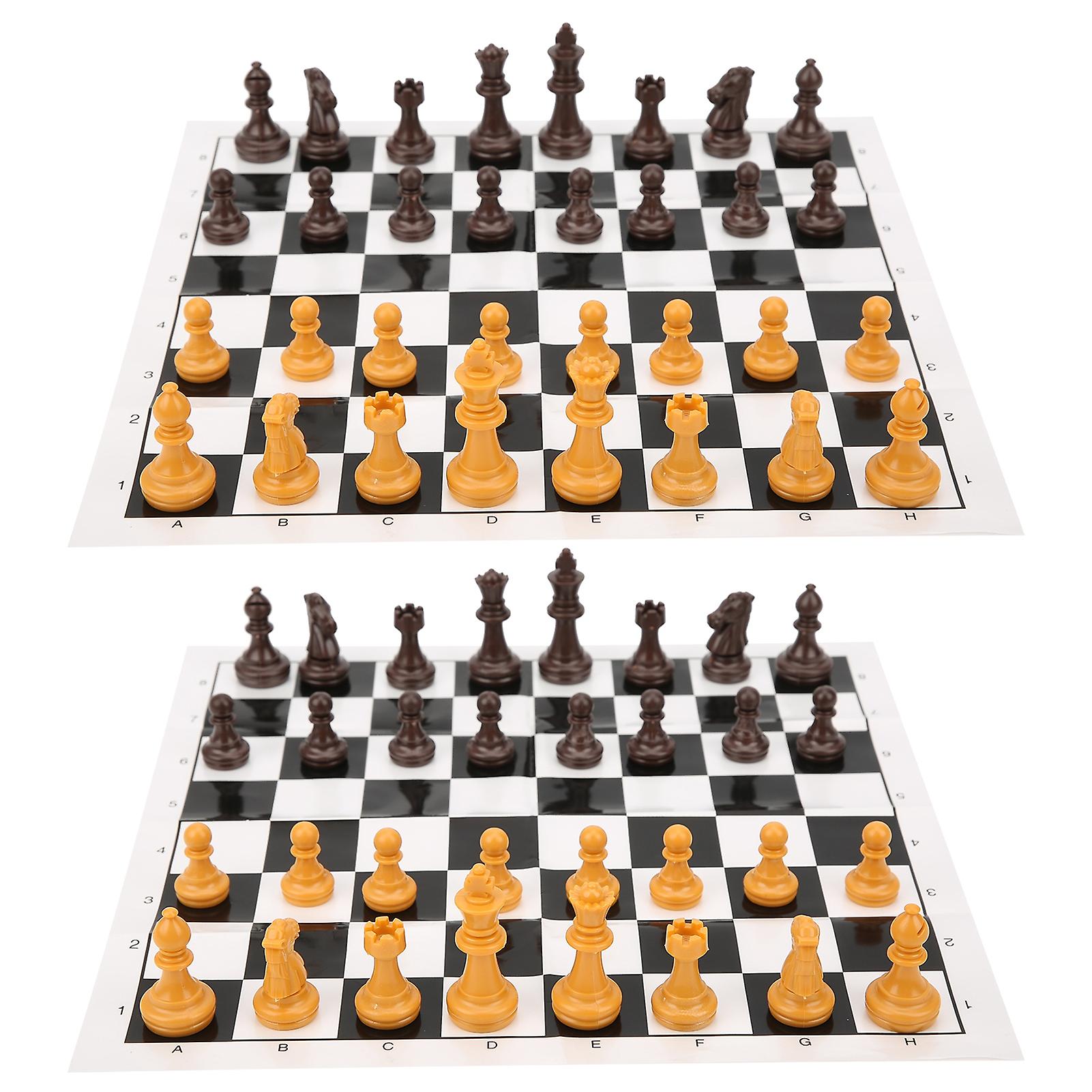 2 Set Chess Game Chess Pieces Set Portable Children Adult Playing Chess Game Toy