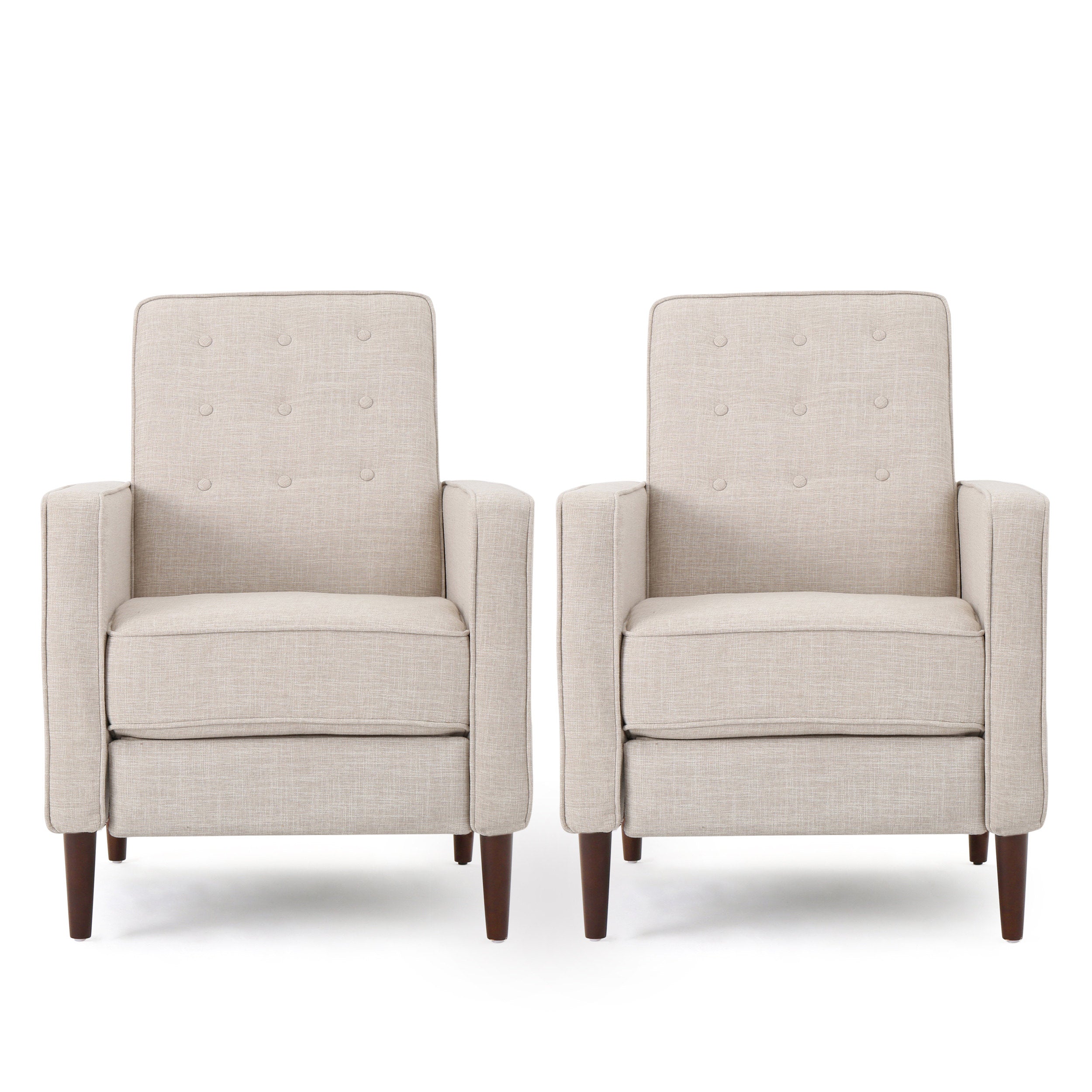 Marston Mid Century Modern Fabric Recliner (Set of 2)