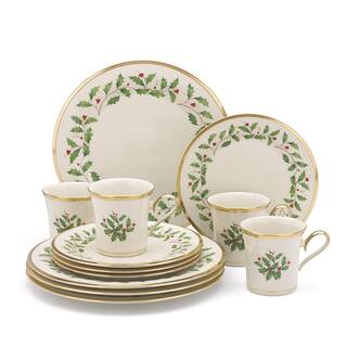 Lenox Holiday 12-Piece Traditional Ivory Bone China Dinnerware Set (Service for 4) 6122048