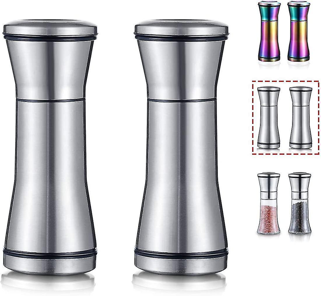 304 Stainless Steel Pepper Manual Grinder 120ml Refillable Grinder 2 Pcs (type A) Yue Chi